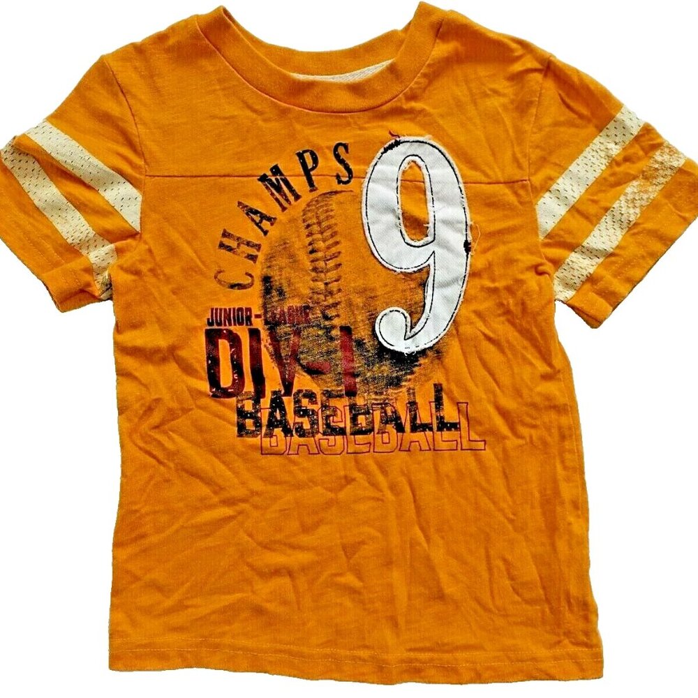 Cherokee Boys T-Shirt Yellow Baseball Short Sleeve Size 5T